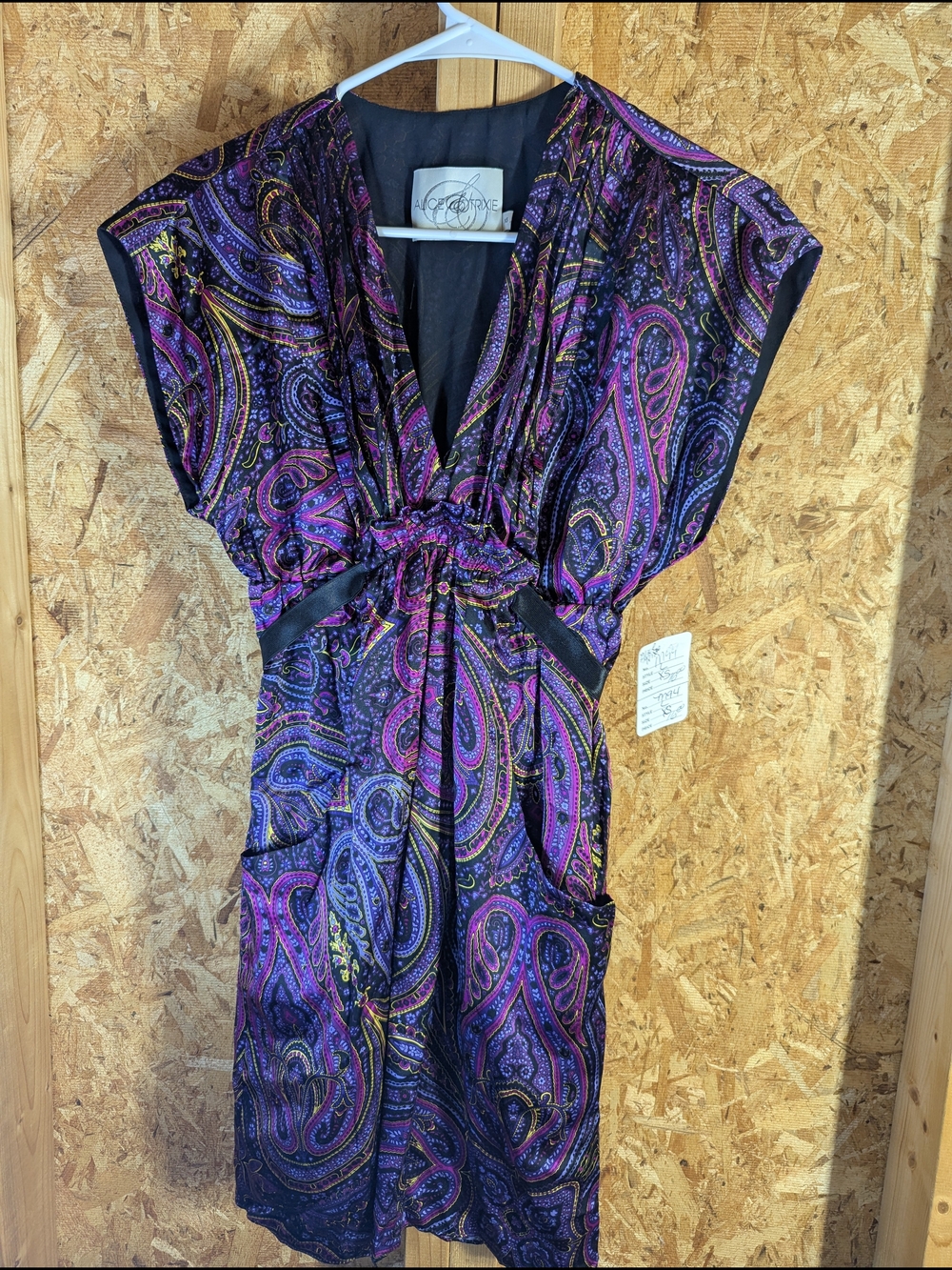 Alice & Trixie Purple Paisley Tie-Waist Midi Dress